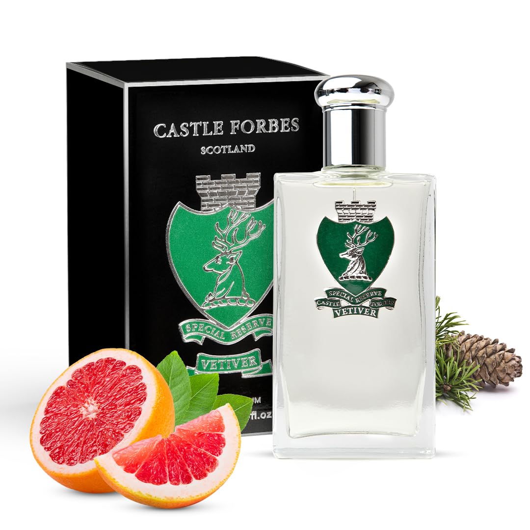 Castle Forbes Vetiver Special Reserve Men's Cologne, 100ml | Classic Men’s Fragrance w/a Modern Twist | Made w/Essential Oils | Paraben-Free Beauty & Personal Care Castle Forbes