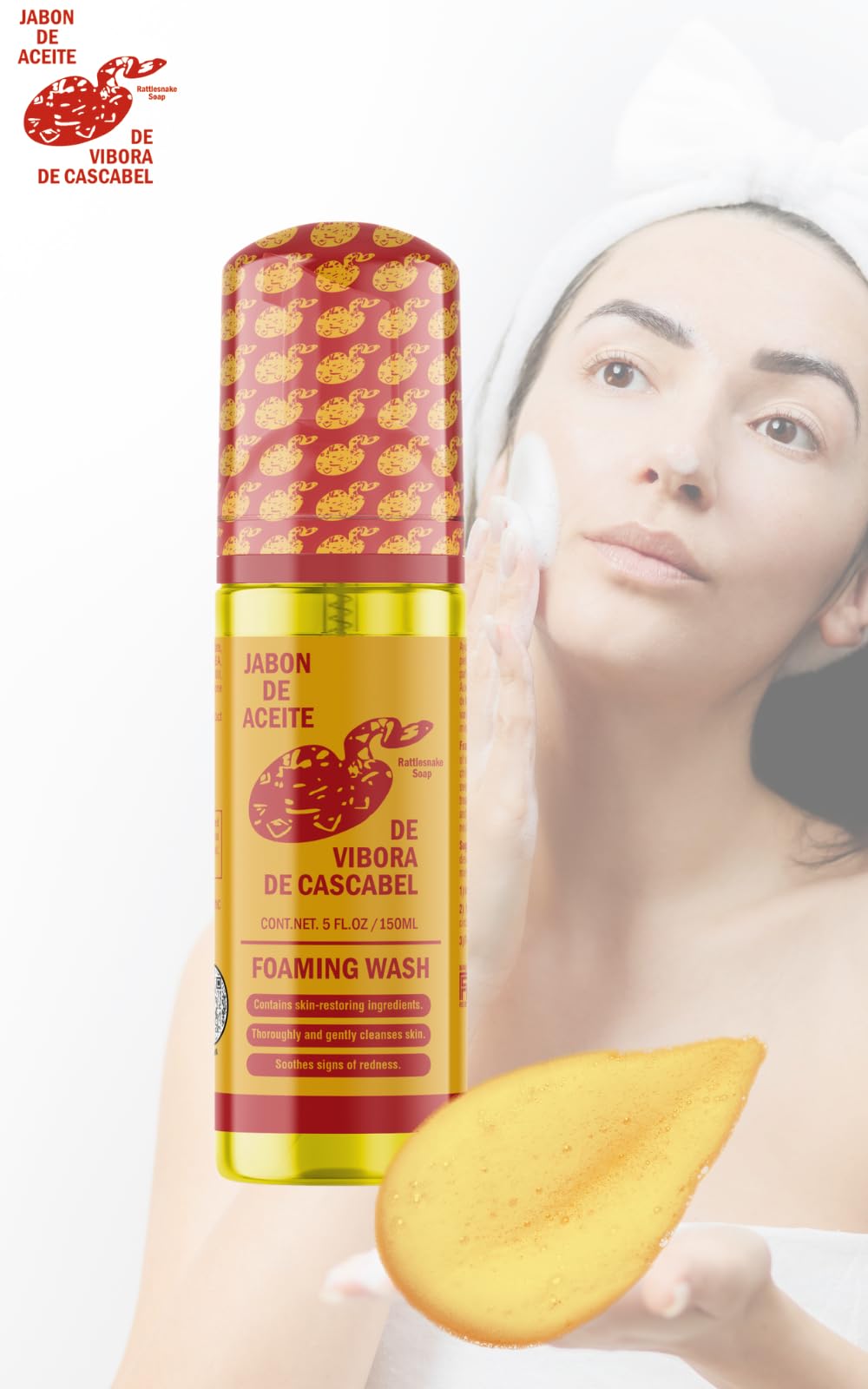 Jabón De Aceite de Vibora de cascabel (140g) + Foaming Wash Face & body (Jabón Líquido espumoso Para cara y Cuerpo) 150 ml Ayuda con imperfecciones en Beauty & Personal Care JABON DE ACEITE VIBORA DE CASCABEL