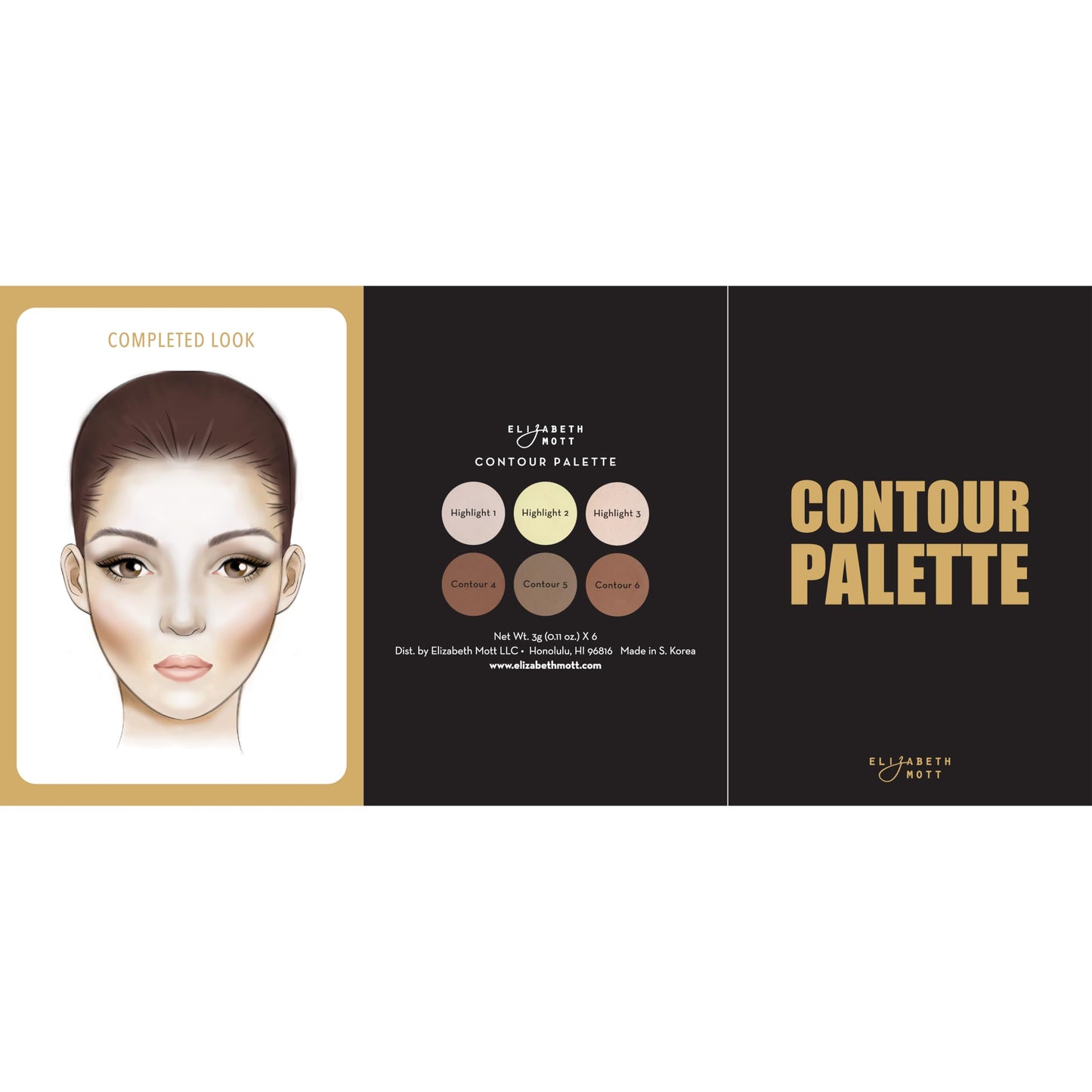 Elizabeth Mott Bronzer Contour Kit & Highlighter Powder Makeup - 6 Blendable Shades for a Natural Sun-Kissed Glow - Long-Lasting, Lightweight Beauty & Personal Care Elizabeth Mott
