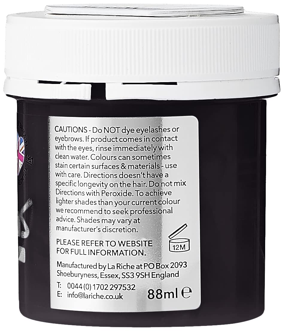 DIRECTIONS Ebony Semi-Permanent Hair Colour - 88ml Tub by La Riche Beauty & Personal Care Directions