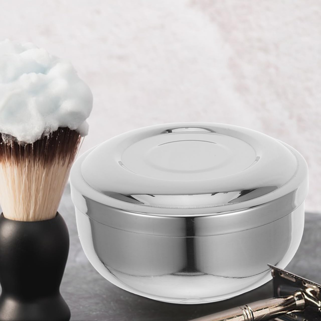 OUNONA Shaving Bowl with Lid Shaving Scuttle Mug for Men Shave Soap Bowl for Creating Lather 4.33 X 4.33 X 2.16 in Travel Grooming Accessory for Home Beauty and Personal Care OUNONA