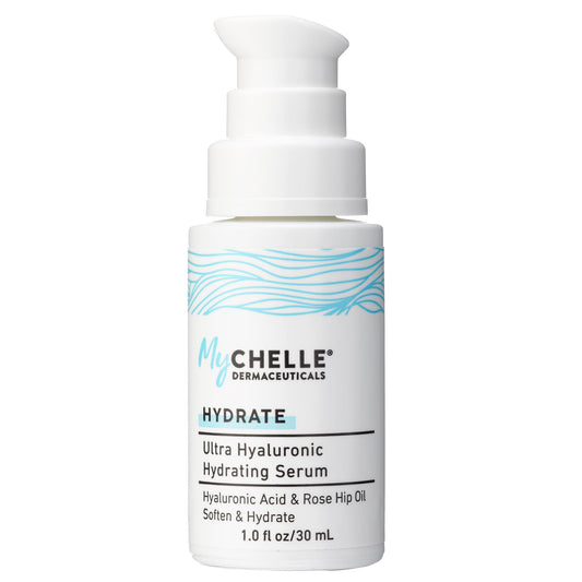 MyCHELLE Dermaceuticals Ultra Hyaluronic Hydrating Serum (1.0 Fl Oz) - Rich Hydration for Dry Skin with Vegan Hyaluronic Acid, Help Plump Skin
