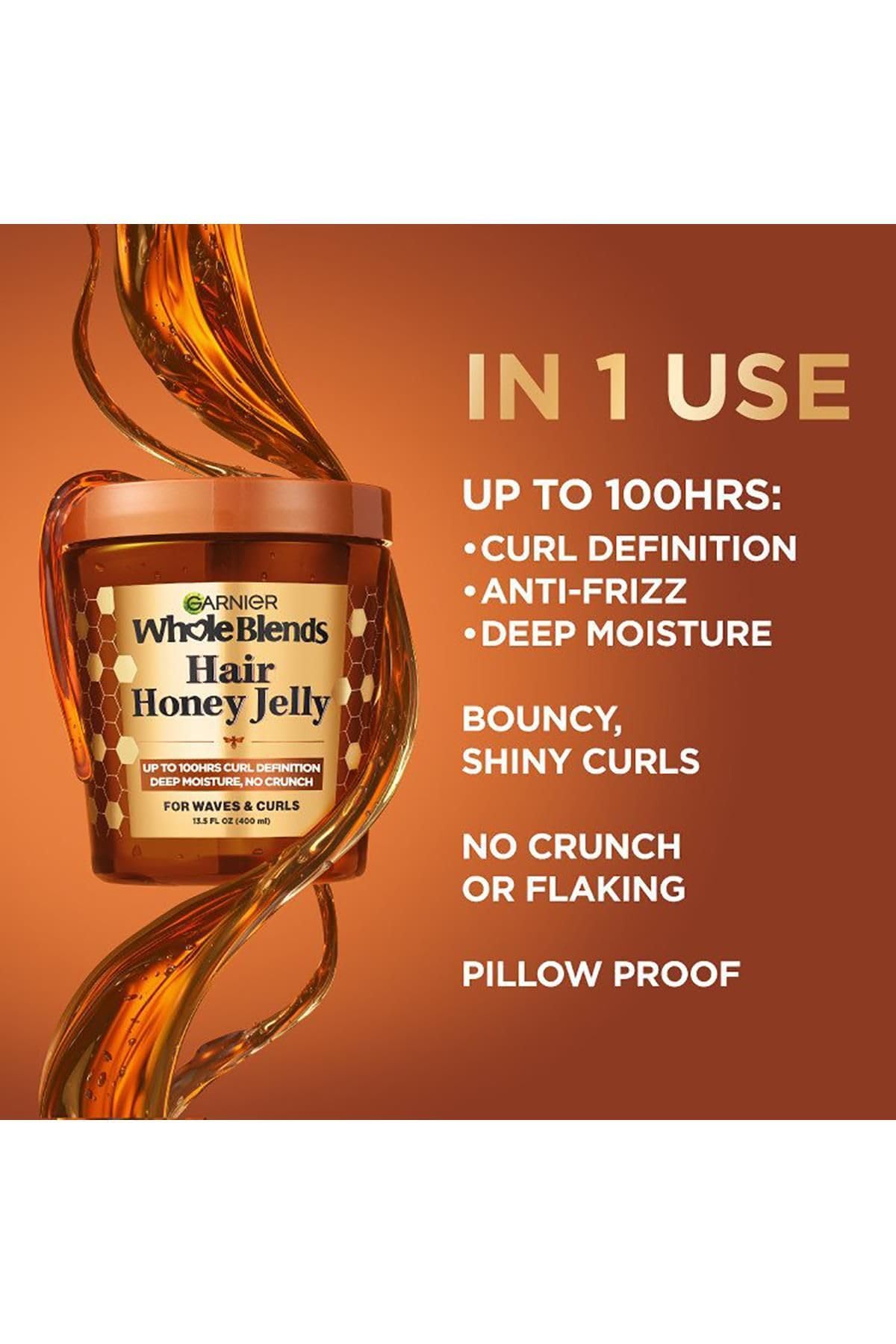 Garnier, Whole Blends Honey Treasures Curl Jelly Treatment, 13.5 Fl Oz
