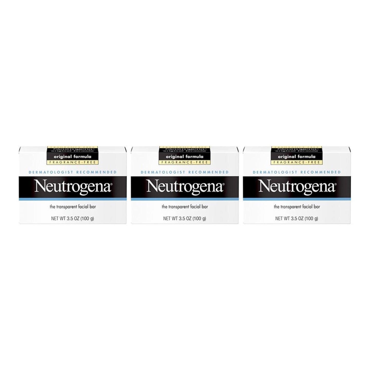 Neutrogena The Transparent Facial Bar Original Formula, Fragrance Free 3.50 oz (Pack of 5) Beauty & Personal Care Neutrogena
