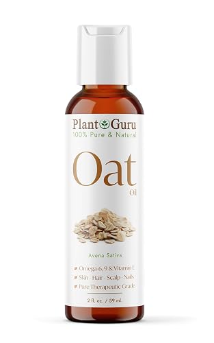 Plant Guru Oat Oil 2 fl. oz. 100% Pure Natural Carrier - Skin, Face, Body & Hair Moisturizer. Great for DIY Creams, Lotions & Lip Balm Beauty & Personal Care Plant Guru