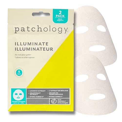 Patchology Brightening Face Masks with Vitamin C - Men & Women Face Masks Skin Care Sheet for Skin Brightening and More Even Skin Tone - Illuminate Beauty & Personal Care Patchology