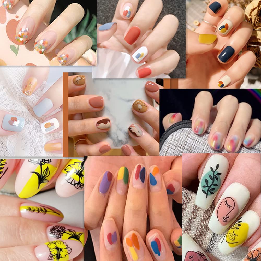 Graffiti Fun Nail Art Stickers, Abstract Nail Decals 3D Self-Adhesive Abstract Lady Face Rose Leaf Nail Design Manicure Tips Nail Decoration for Women Beauty & Personal Care Qdsuh