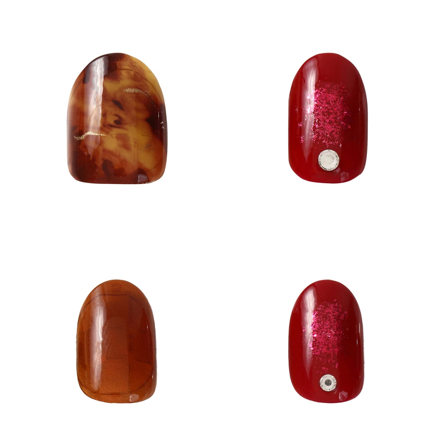 Kiss New York Press and Go False Nails Press On Nails Full Cover Nails Tips with Self Adhesive Tabs (Red Marble) Beauty & Personal Care KISS NEW YORK