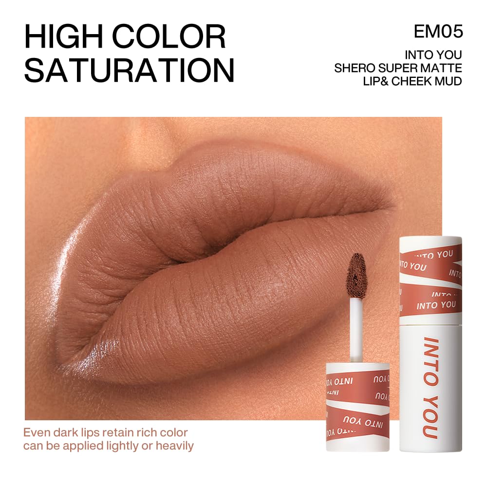 INTO YOU Matte Nude Lipstick for Women, Waterproof Liquid Lipstick Long Lasting Makeup with Lightweight Mud Texture, Dual-use for Lips and Cheek Beauty & Personal Care INTO YOU