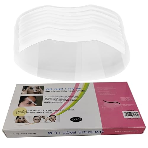 LWBTOSEE Clear Disposable Face Shield, for Shower Haircut Hairspray and Eyelash Extensions Eye Eyebrow Eyelid Surgery Aftercare (100 PCS) Beauty & Personal Care LWBTOSEE