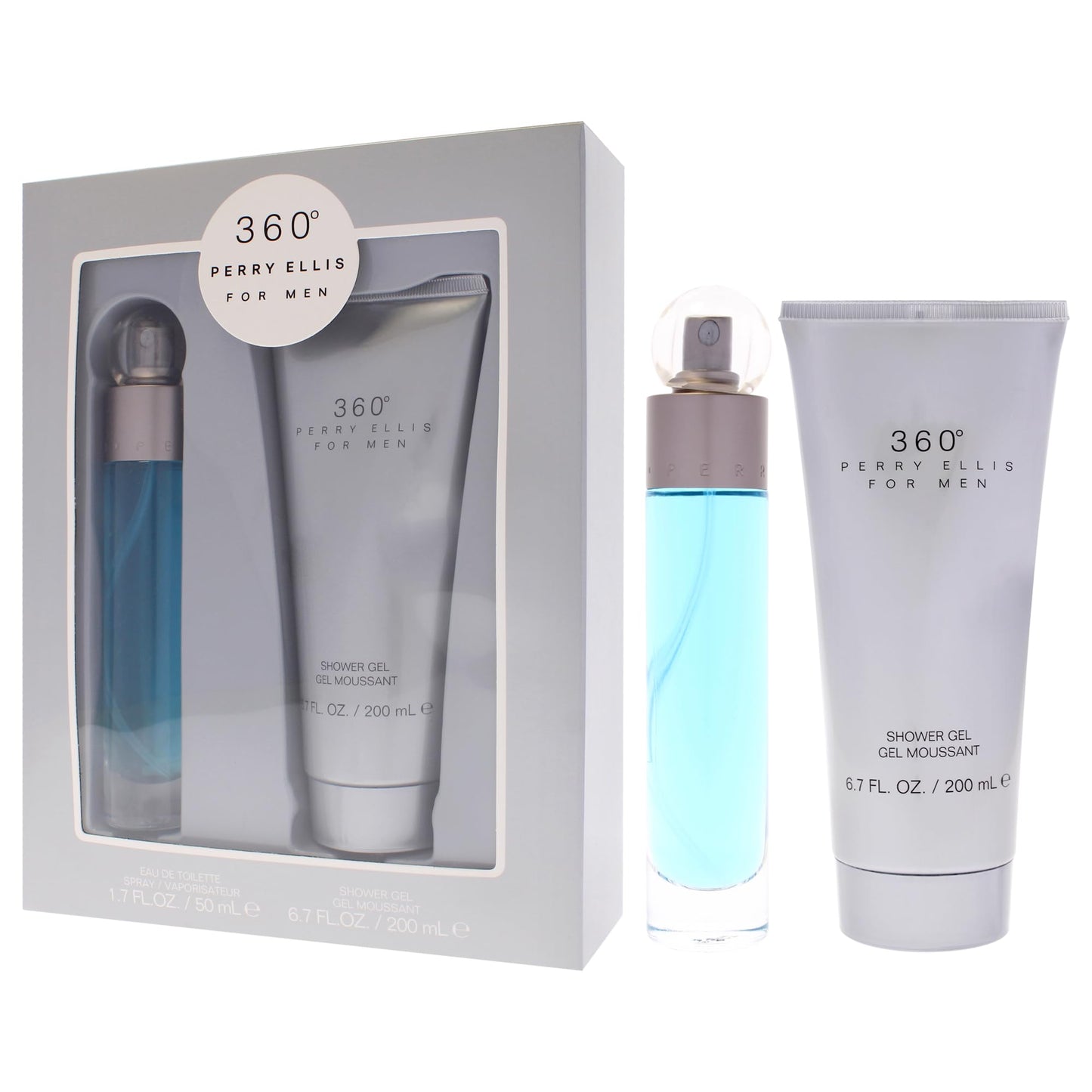 360 by Perry Ellis for Men - 2 Pc Gift Set 1.7oz EDT Spray, 6.7oz Shower Gel Beauty & Personal Care Perry Ellis