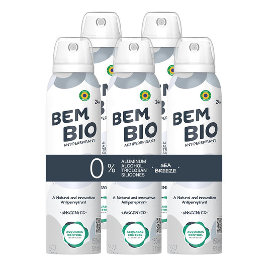 Bem Bio Unscented Biotranspirant Deodorant Natural, Aluminum-Free, Vegan, 24-Hour Protection, 150ml (5.07 fl oz) Beauty and Personal Care BEM BIO