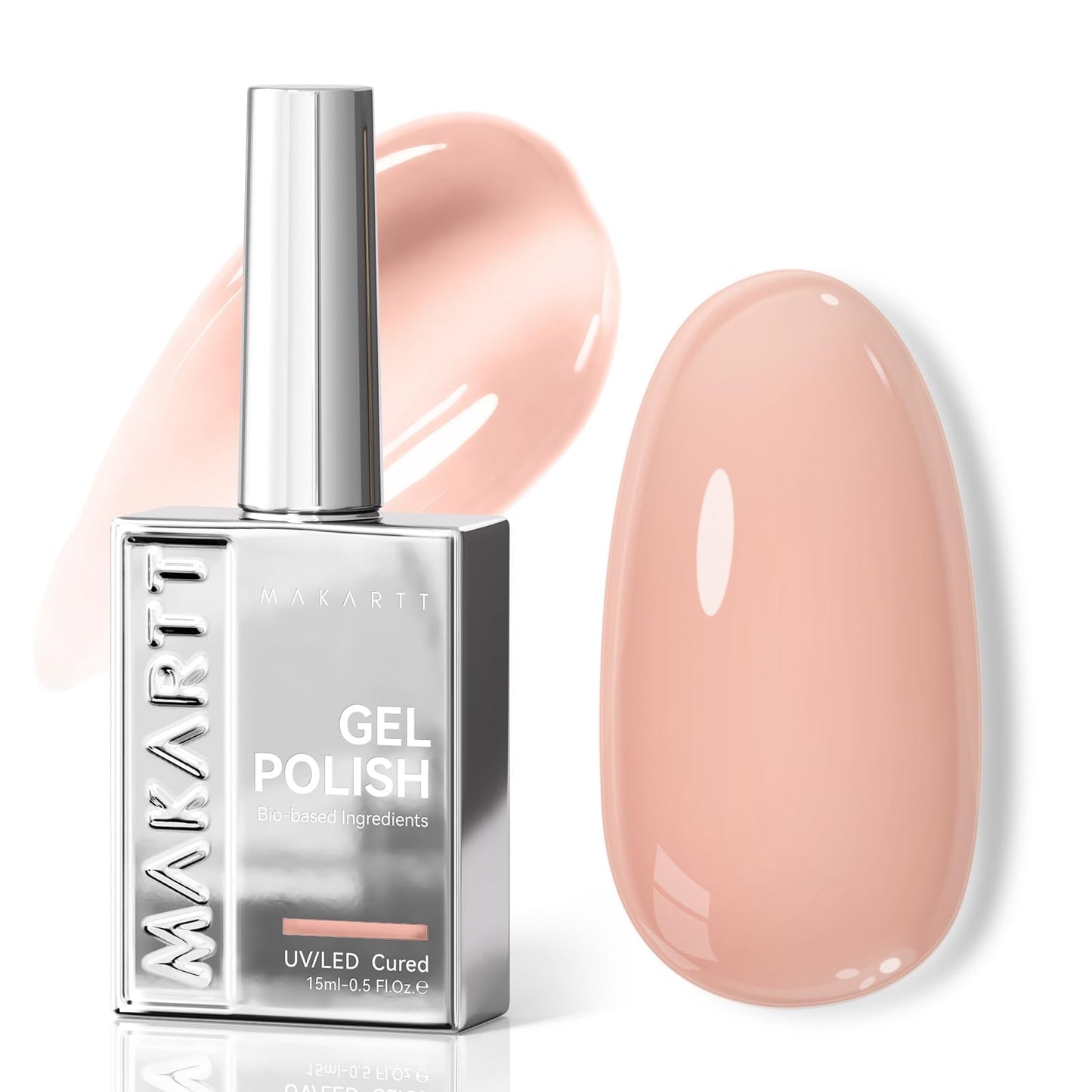 Makartt Jelly Bright Nude Gel Nail Polish: 15ML Hema-Free Neutral Nude Nail Polish Sheer Translucent Effect Soak Off UV LED Nail Art Manicure DIY Home Beauty and Personal Care Makartt Default Title