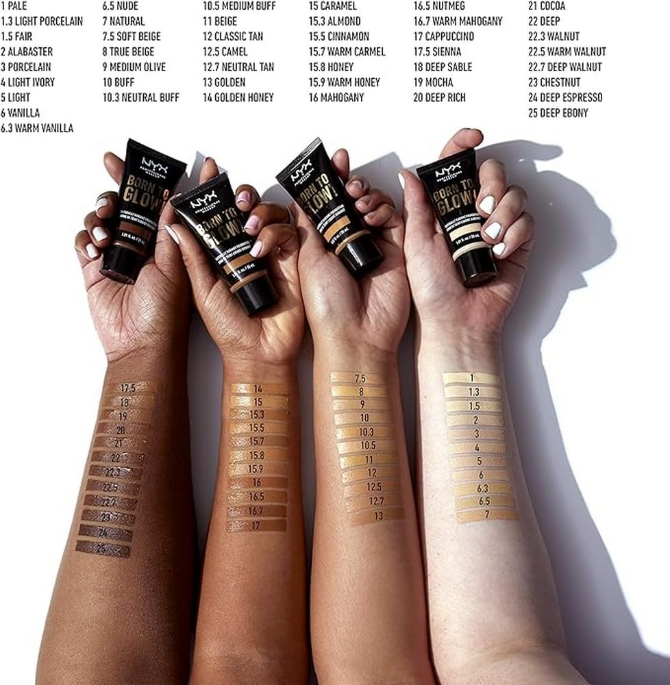 NYX PROFESSIONAL MAKEUP Born To Glow Naturally Radiant Foundation, Medium Coverage - Mocha Beauty & Personal Care NYX PROFESSIONAL MAKEUP