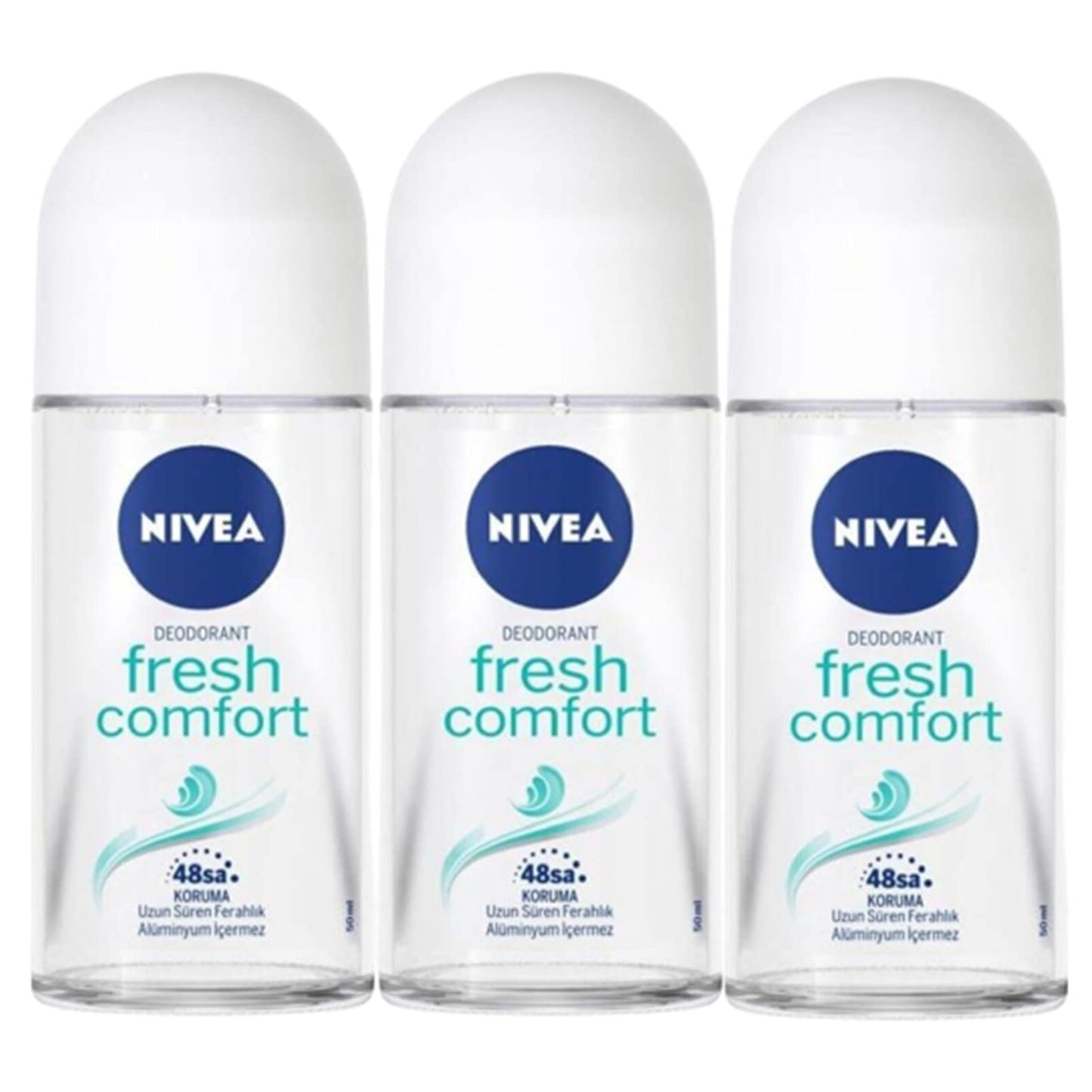 NIVEA FRESH COMFORT, ROLL-ON - FREE ALCOHOL, ANTIPERSPIRANT DEODORANT, 48 HOURS PROTECTION, 1.7 OZ (PACK OF 3) Beauty and Personal Care NIVEA