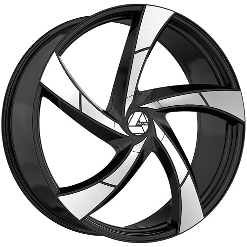 Azara AZA-524 22x8.5 5x114.3 5x120 +38 Cb 74.1 Gloss Black & Machined Beauty & Personal Care Azara