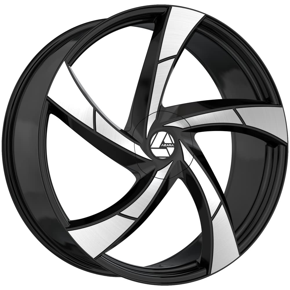 Azara AZA-524 22x8.5 5x114.3 5x120 +38 Cb 74.1 Gloss Black & Machined Beauty & Personal Care Azara