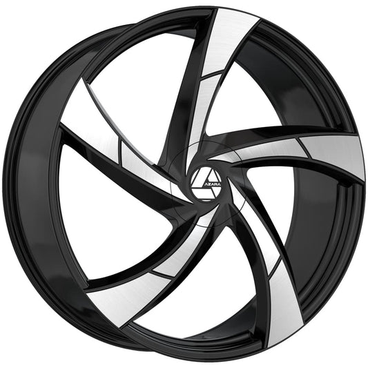 Azara AZA-524 22x8.5 5x114.3 5x120 +38 Cb 74.1 Gloss Black & Machined Beauty & Personal Care Azara