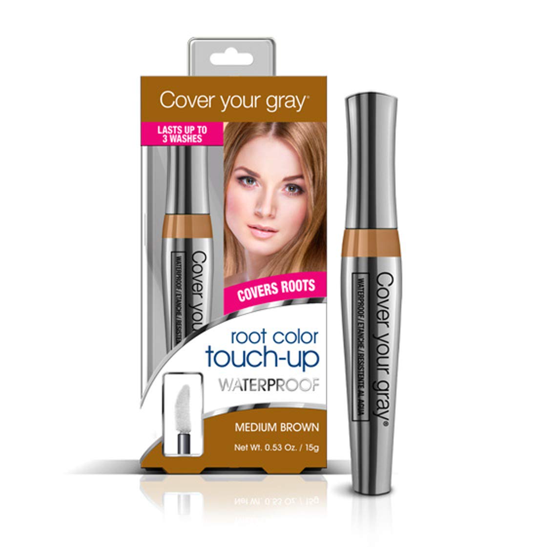 Cover Your Gray Waterproof Brush in Hair Color, Medium Brown, 0.53 Ounce Beauty & Personal Care Cover Your Gray
