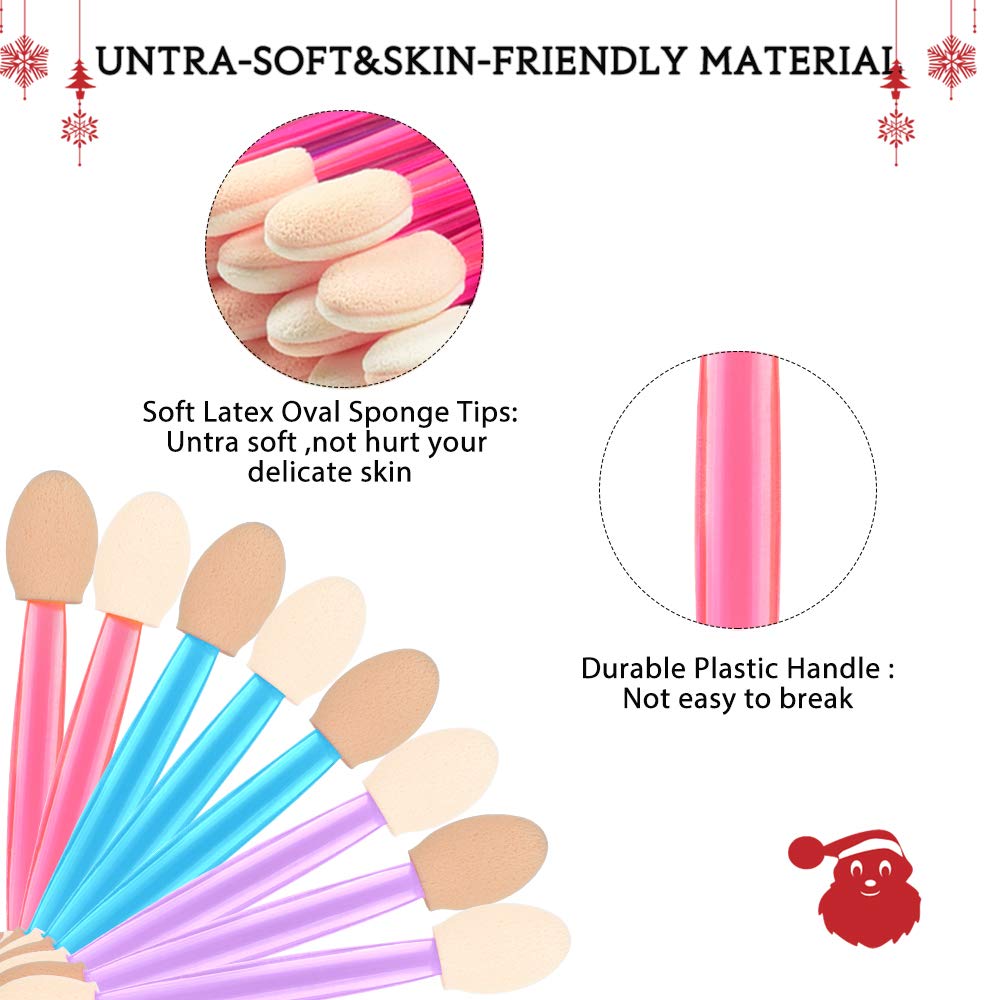 MORGLES 50Pcs Disposable Eyeshadow Brushes, Dual Sides Eyeshadow Sponge Applicators, Sponge Beauty & Personal Care MORGLES