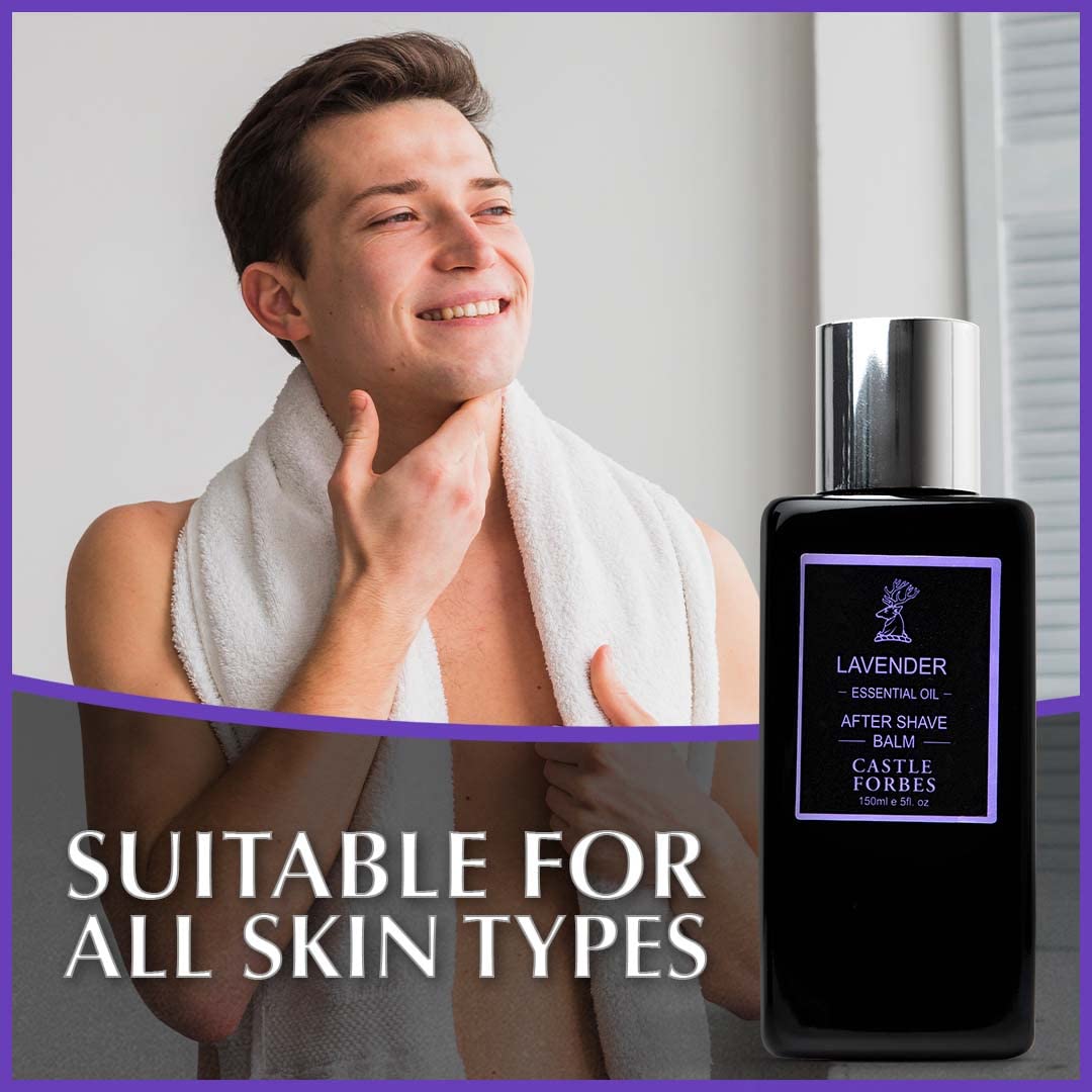 Castle Forbes Lavender Aftershave Balm For Men, 5 fl.oz. - Moisturizing After Shave Lotion w/Essential Oils - Soothing & Refreshing Face Balm Beauty and Personal Care Castle Forbes