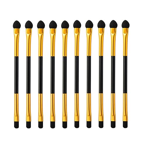 Phantomsky 10Pcs Disposable Cosmetic Makeup Applicator Eyeshadow Dual Sided Brush Double-end Brushes Set(Latex Sponge + Horsehair) Beauty & Personal Care PhantomSky
