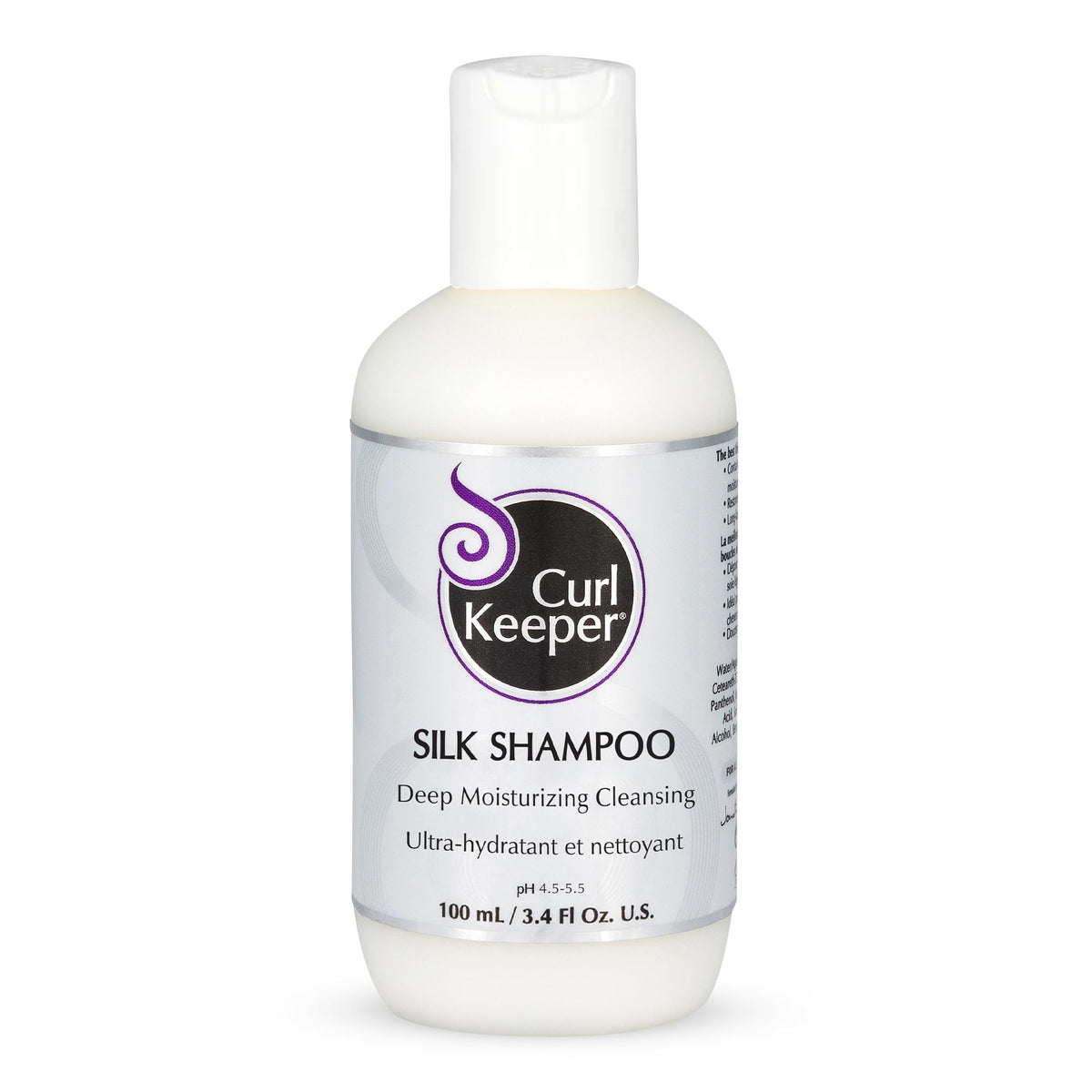 Curl Keeper Silk Shampoo for Curly Hair, 3.8 Fl Oz - Deep Moisturizing & Cleansing Daily Hair Shampoo with Silk Amino Acids for All Curl Types - Water Beauty & Personal Care Curl Keeper