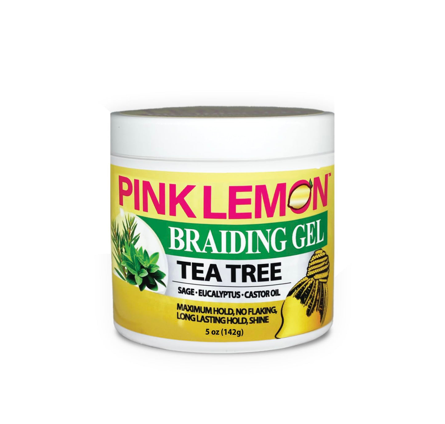 PINK LEMON Braiding Gel - Tea Tree - Maximum Hold, No Flaking, Long Lasting Hold, High Shine. For Micro, Inter, Dread, Faux, Loc, Twist, Braid, Edge Beauty & Personal Care PINK LEMON