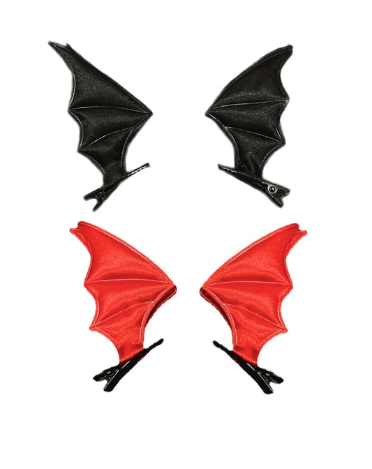 Red Devil Horn Hairpin Halloween Black Bat Hair Clips for Halloween Festive JHH33 (Black-Red Bat Wing) Beauty & Personal Care JustMyDress