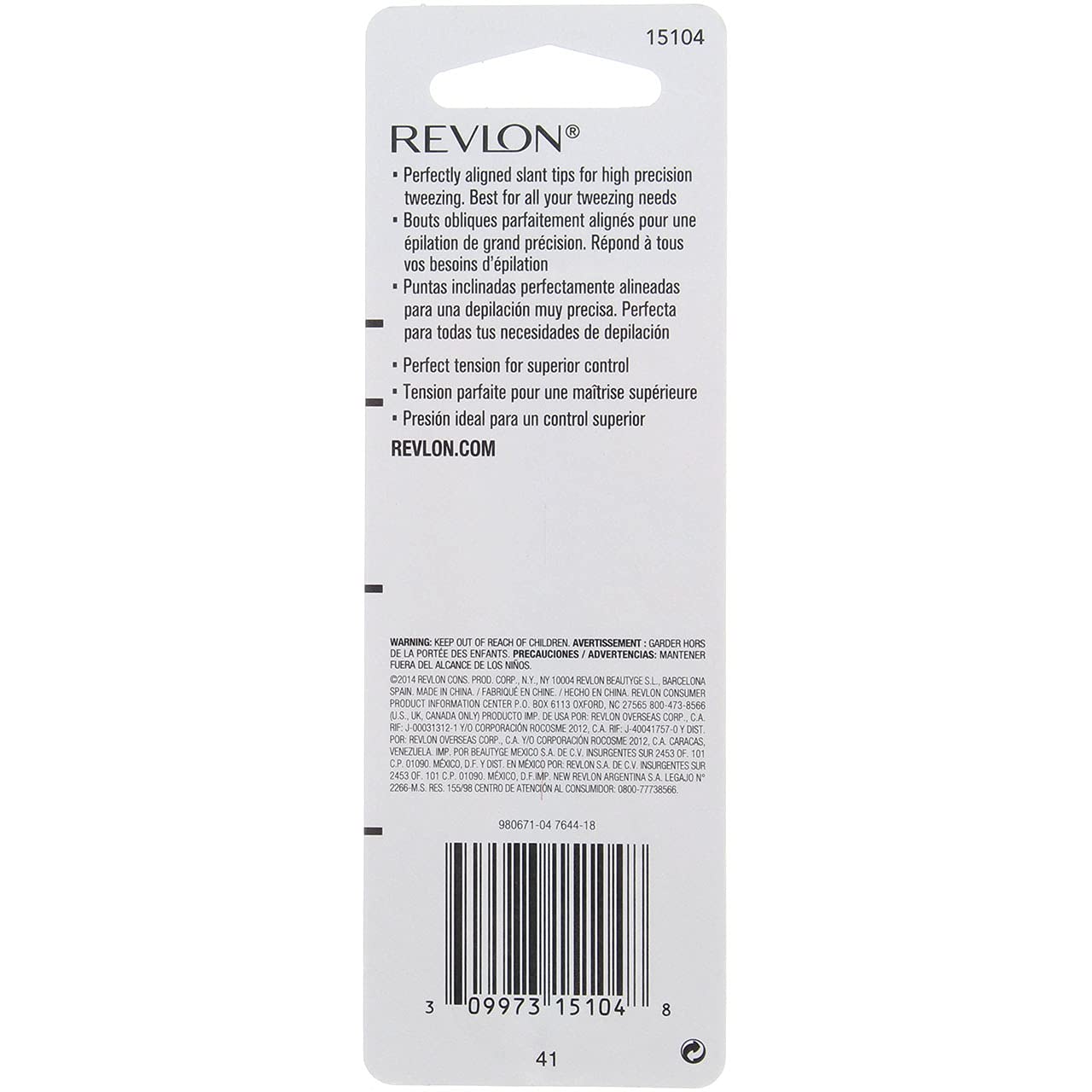 Revlon Expert Tweezer, Slant Tip (Pack of 6) Beauty & Personal Care REVLON