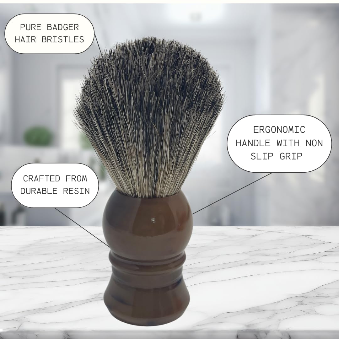 G.B.S Pure Badger Bristle Horn Shaving Brush, use with any Soap Cream All Razors, Effortless Glide Resin Beauty and Personal Care G.B.S