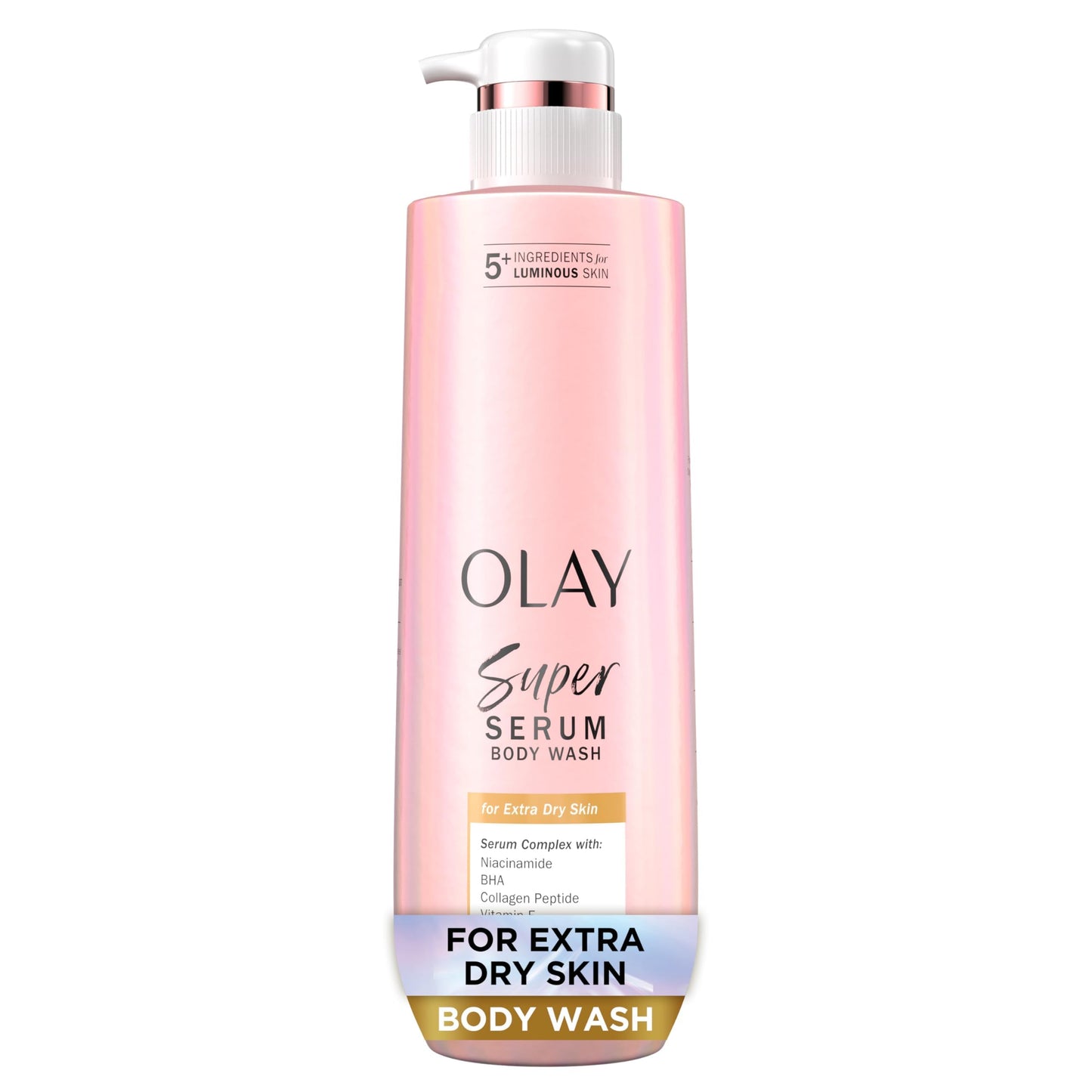 Olay Super Serum Body Wash for Extra Dry Skin, 24hr Long Lasting Hydration, 5+ Ingredient Complex for Bright Even Firm Luminous Skin, 18.5 fl oz Beauty & Personal Care Olay
