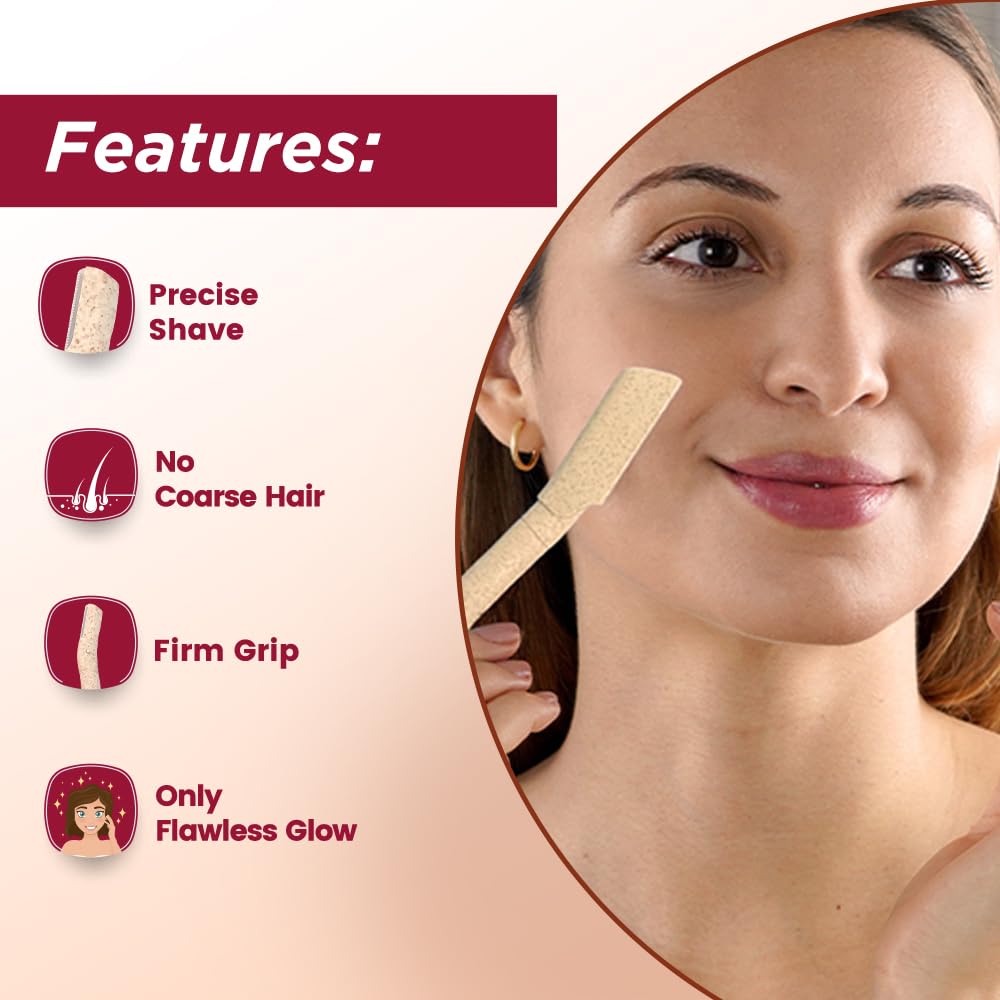 Floren Dermaplaning Tool with Precision Cover, 3ct - Dermaplane Razor, Face Razors for Women, Eyebrow Razor, Facial Razor, Dermaplaning Razor, Womens Beauty and Personal Care Floren
