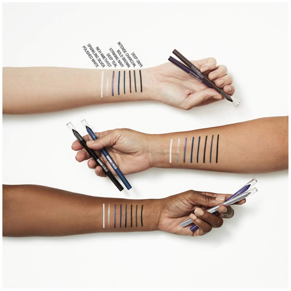 Maybelline New York Tattoostudio Waterproof, Long Wearing, Eyeliner Pencil Makeup, Intense Charcoal, 0.08 Ounce (Pack of 2)
