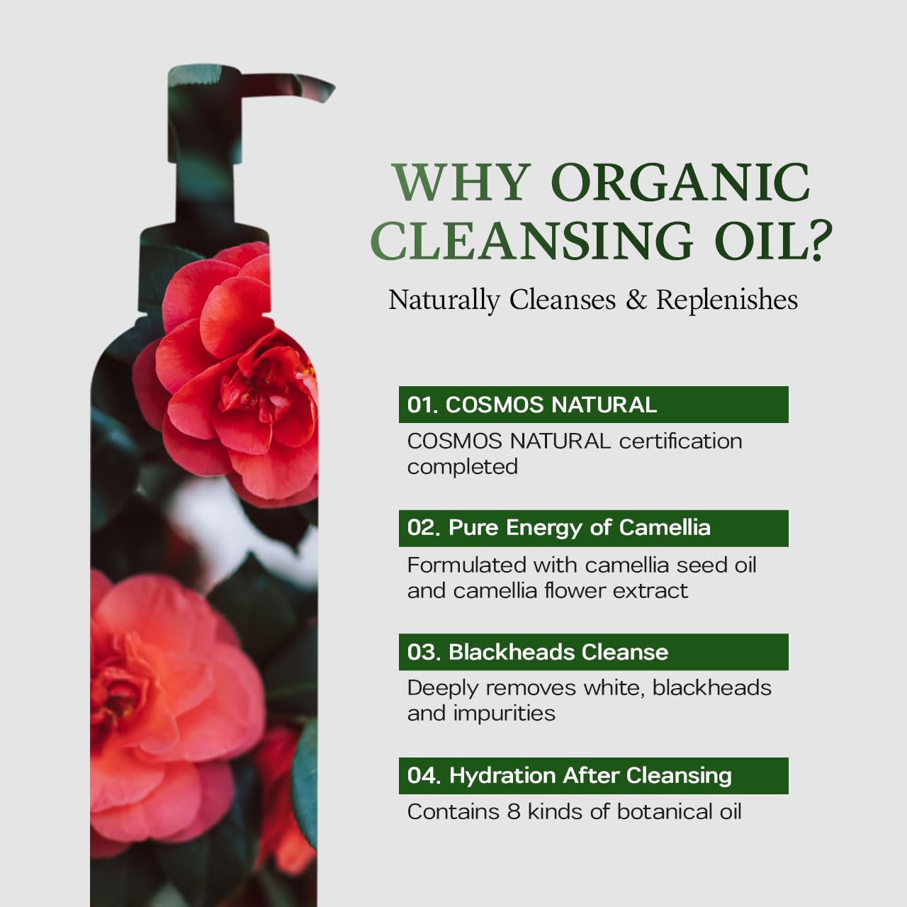 SanDaWha SKINCURE Camellia Natural Mild Cleansing Oil - Korean Skincare Deep Makeup Remover & Pore Cleanser for Blackheads and Sebum with 8 Plant Beauty & Personal Care SanDaWha