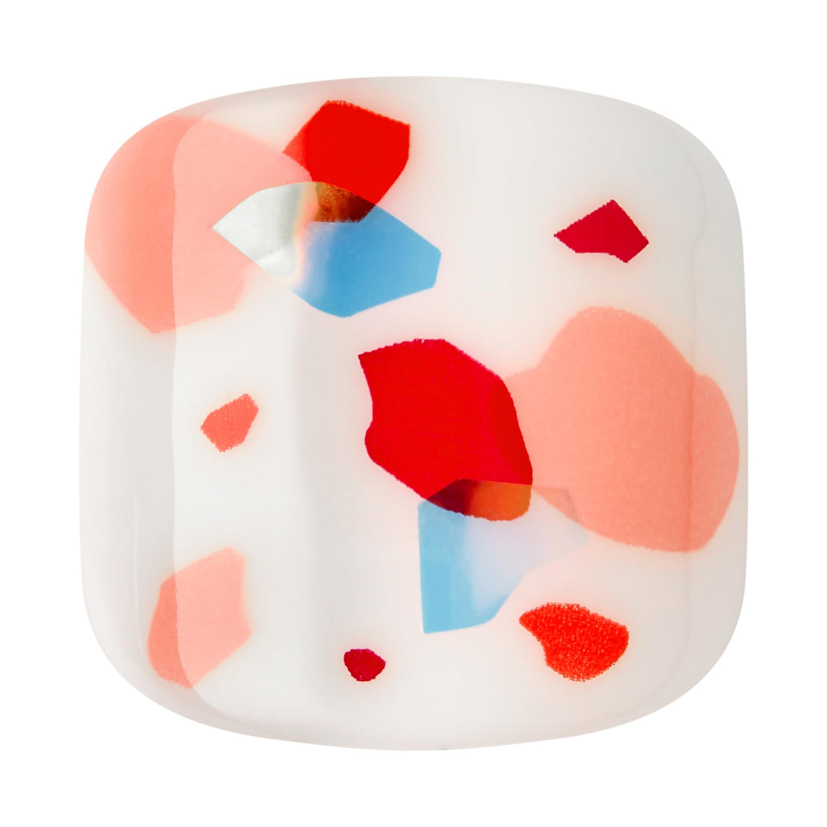KISS Impress No Glue Pedi Press-On Toenails, Ruby, Red, White, Squoval Shape, Includes 24 Nails, Prep Pad, 1 Manicure Stick, 1 Mini File