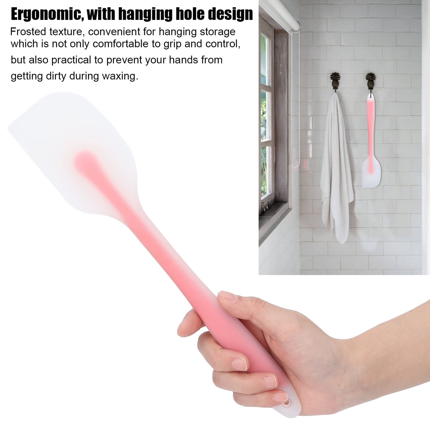 Skidproof Wax Spatulas, Hard Wax Sticks Reusable Frosted Silicone Waxing Applicator Hair Removal Tool Comfortable to Grip for Home Salon Body Use Beauty and Personal Care Betued