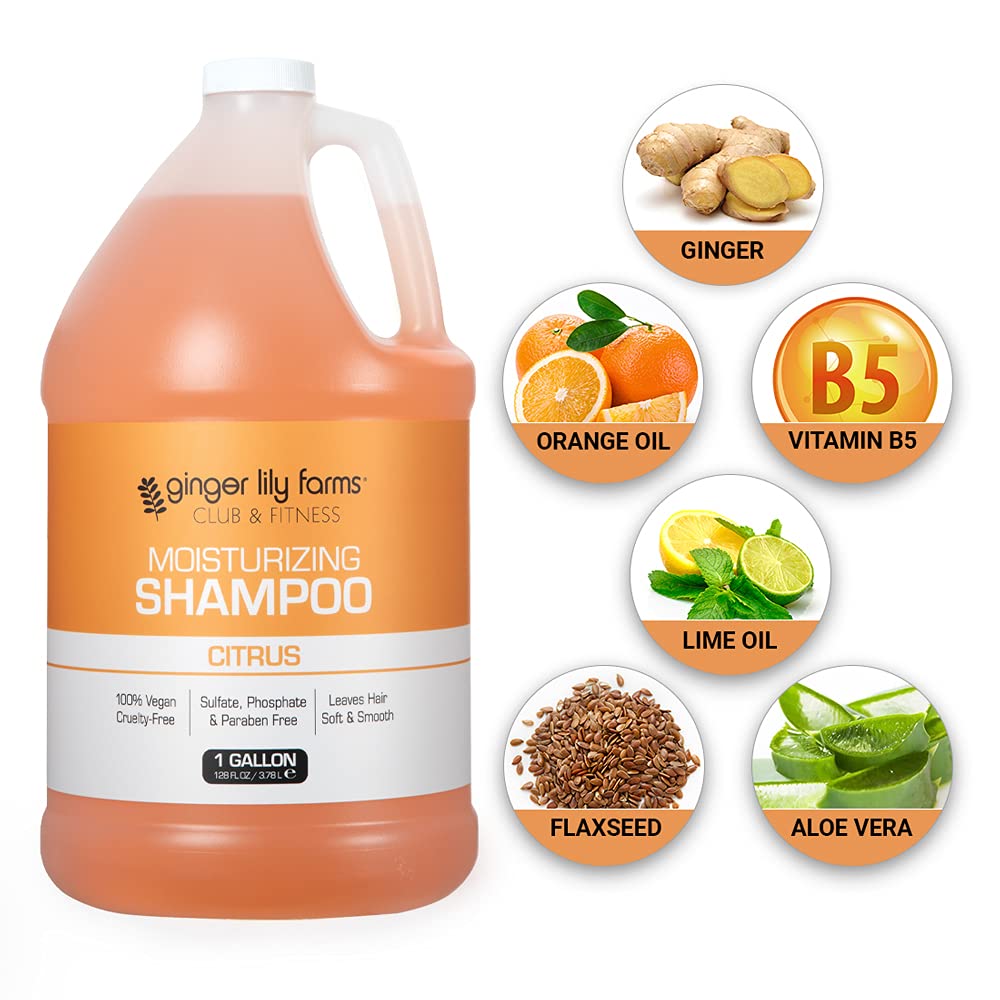Ginger Lily Farms Club & Fitness Shampoo, 128oz, Citrus