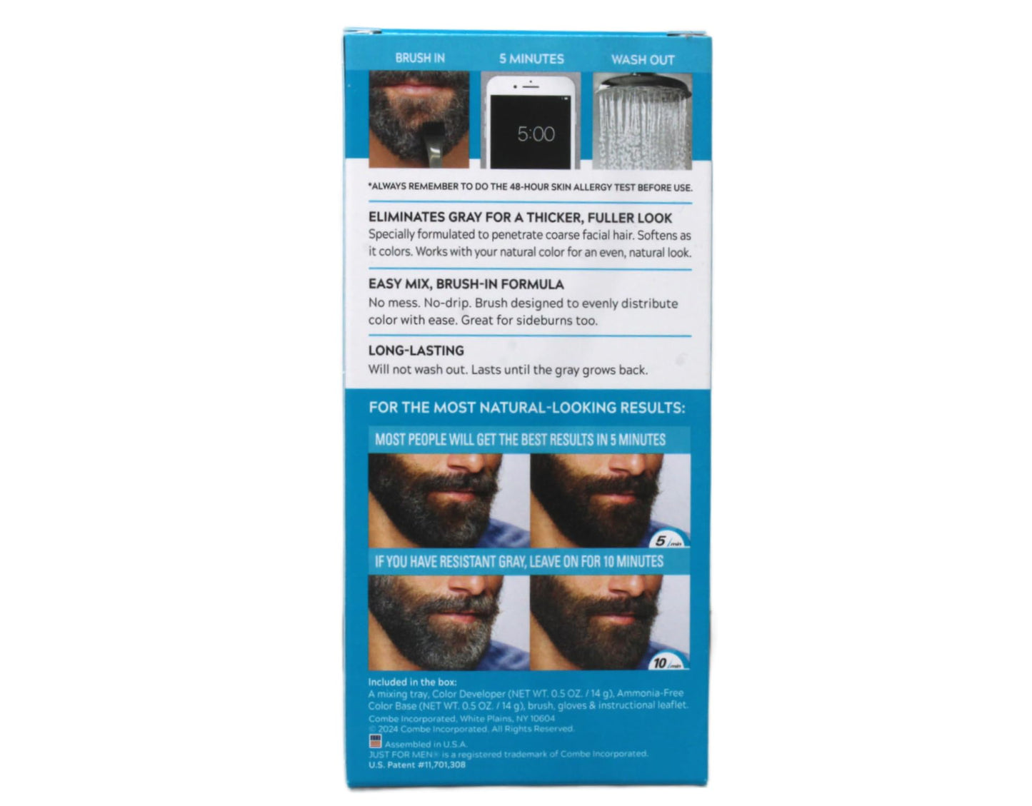 JUST FOR MEN Color Gel Mustache & Beard M-55 Real Black 1 Each Beauty & Personal Care Just for Men