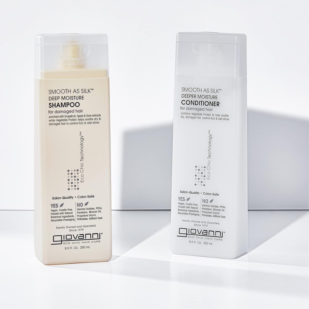 GIOVANNI Eco Chic Smooth as Silk Deep Moisture Shampoo, 8.5 oz (Pack of 3)