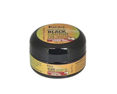 Kuza Jamaican Black Castor Oil Anti-Breakage Edge Gel - Infused with Coconut Oil - for Dry, Fragile Hair, 2 oz Beauty & Personal Care Kuza