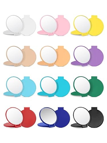 Getinbulk Compact Mirror Bulk, Round Makeup Mirror for Purse, Set of 36 (12 Colors) Beauty & Personal Care Getinbulk