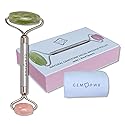 GEM PWR Rose Quartz + Jade Roller for Face and Neck Massage, Dual Gemstones with Durable Steel Handle and Travel Bag. Minimize Wrinkles, Reduce Beauty & Personal Care GEM PWR