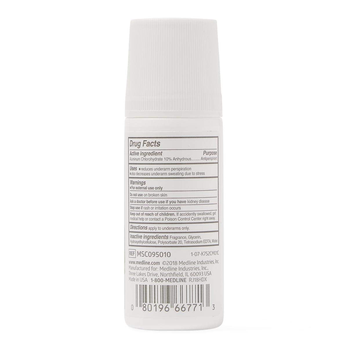 Medline MedSpa Roll-On Antiperspirant Deodorant, 1.5 oz, Long-Lasting Freshness, 1 Count Beauty and Personal Care Medline