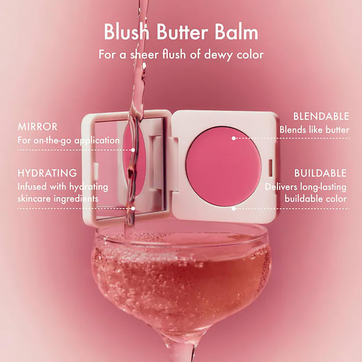 Summer Fridays Blush Butter Balm - Skincare-Infused Hydrating Cream Blush with Hyaluronic Acid, Ceramides, & Shea Butter for a Dewy Flush of Color -