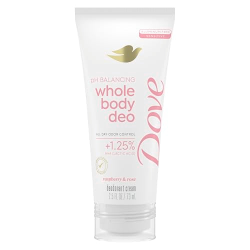Dove Whole Body Deodorant Aluminum Free pH Balancing Cream Raspberry & Rose for 72h Odor Control 2.5 Oz Beauty and Personal Care Dove