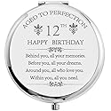 COFOZA 2011 12th Happy Birthday Gifts for Girl Daughter Stainless Steel Compact Pocket Travel Makeup Mirror Inspiration 12 Years Old Present Behind Beauty & Personal Care COFOZA
