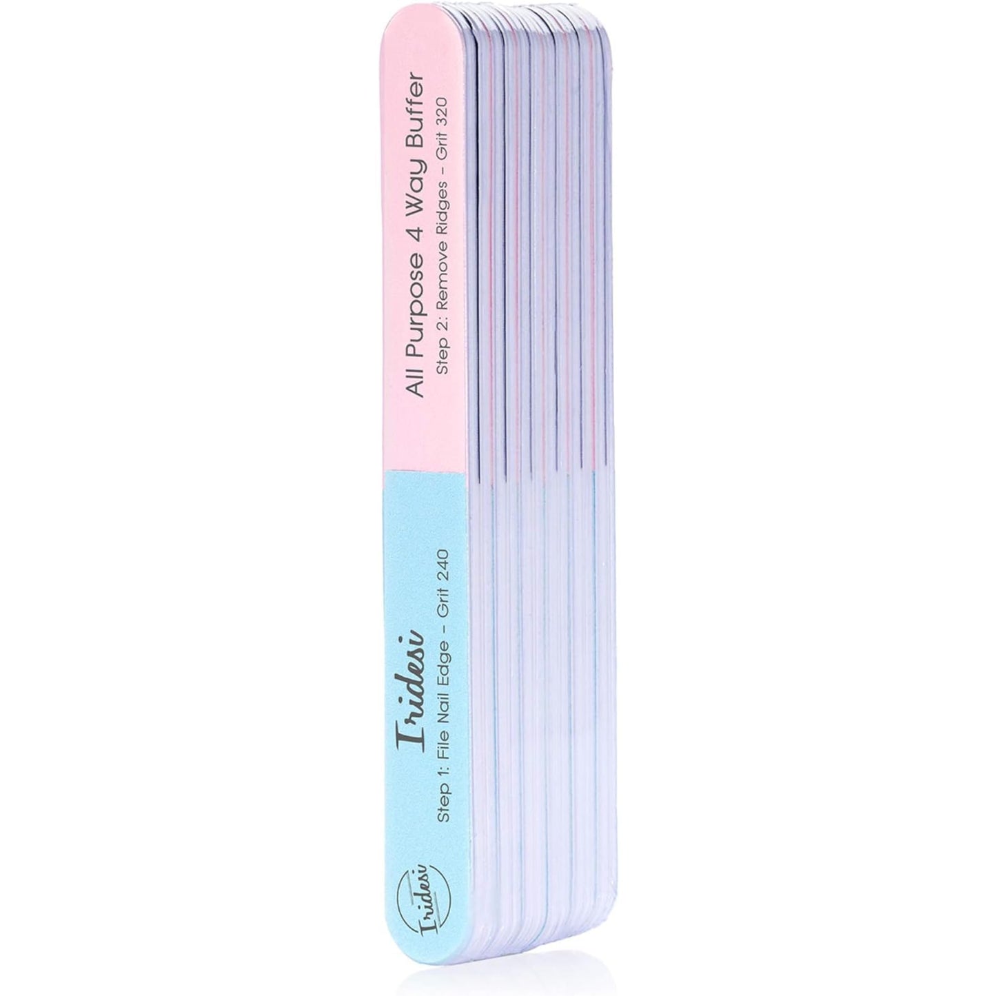 Iridesi 4 Way Finger Nail File and Buffer, Emery Boards for Natural Nails, 4 Fingernail Files in 1, Professional Filer Board and Shiners, 7 Inches Beauty & Personal Care Iridesi