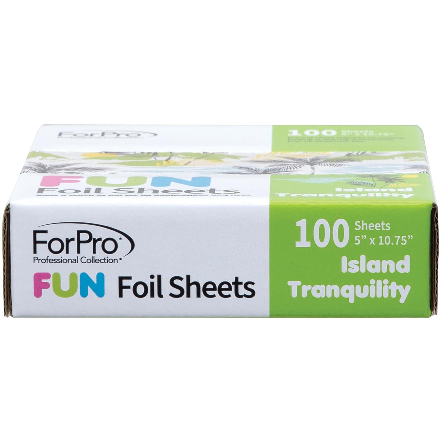 ForPro FUN Island Tranquility 5" Foil Sheets, Aluminum Hair Foils for Color Application and Highlighting Services, Food Safe, Pop-Up Dispenser, 5” W x Beauty & Personal Care ForPro Professional Collection