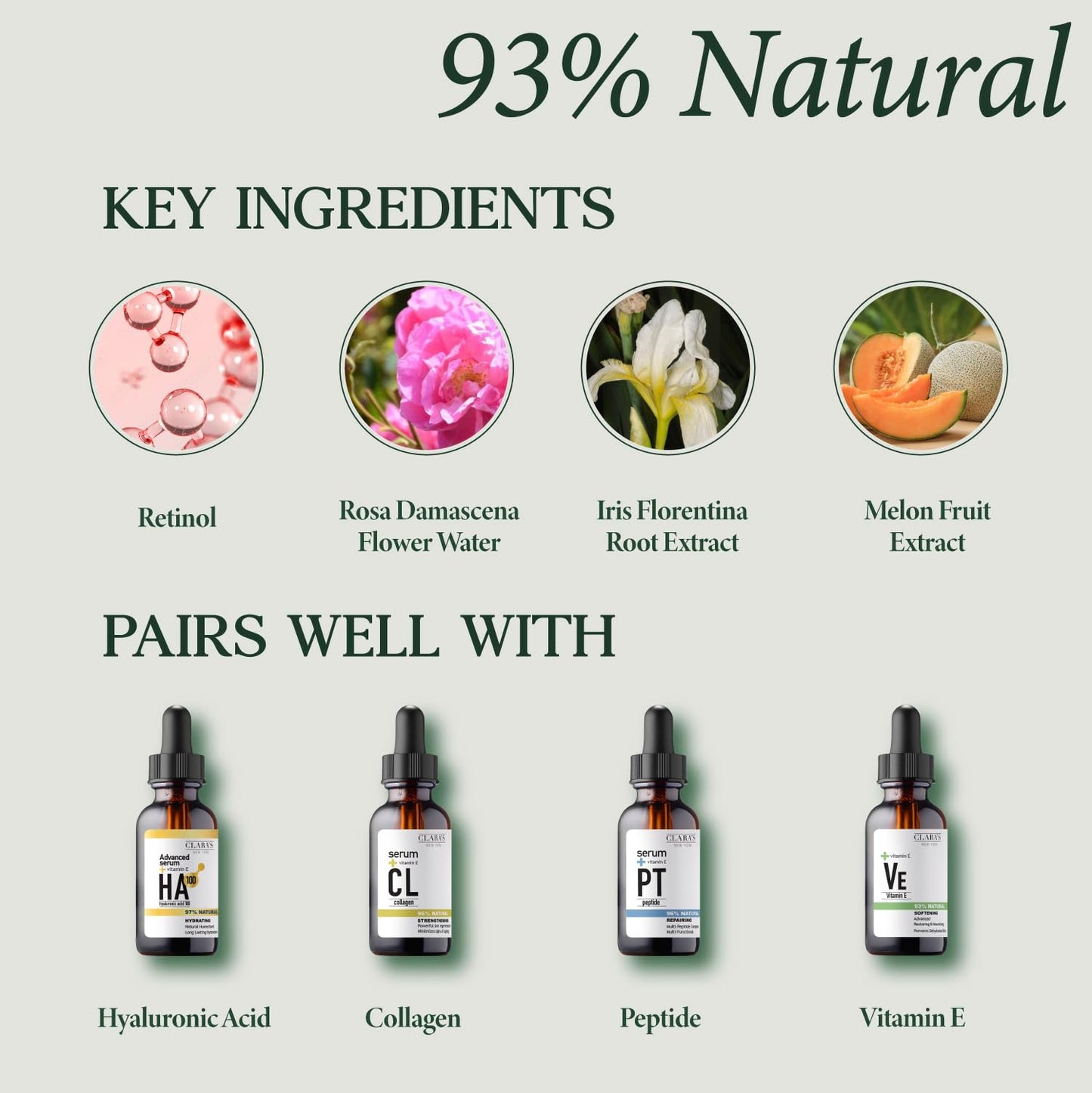 CLARA'S NEW YORK Youth Renewal Retinol (Vitamin A) Facial Cream for Anti-aging, Reducing wrinkles - Rich, Non-sticky, Fast-absorbing Formula, 50ml Beauty & Personal Care CLARA'S NEW YORK
